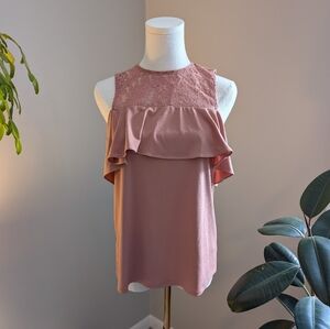 Rose Pink Cold Shoulder Top